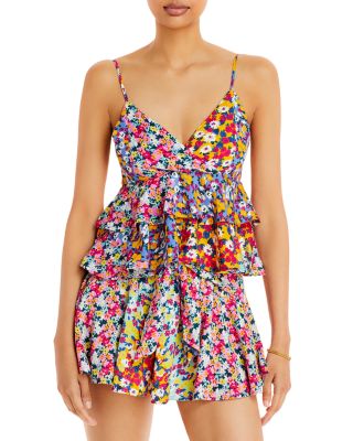 AQUA - Floral Ruffled Camisole Top - 100% Exclusive