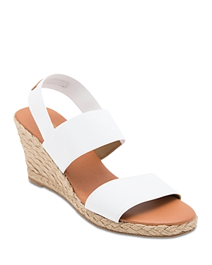 Andre Assous Allison Womens Padded Insole Wedge Dress Sandals In White
