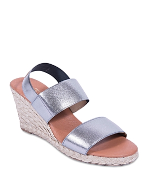 Shop Andre Assous Women's Allison Strappy Espadrille Wedge Sandals In Pewter