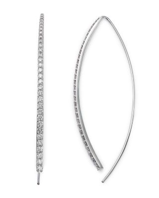 Diamond Threader Earrings in 14K White Gold, 1.50 tcw 