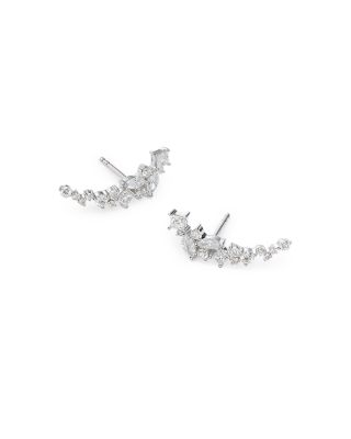 Diamond Fancy Cut Ear Climbers in 14K White Gold, 1.0 tcw&amp;nbsp;