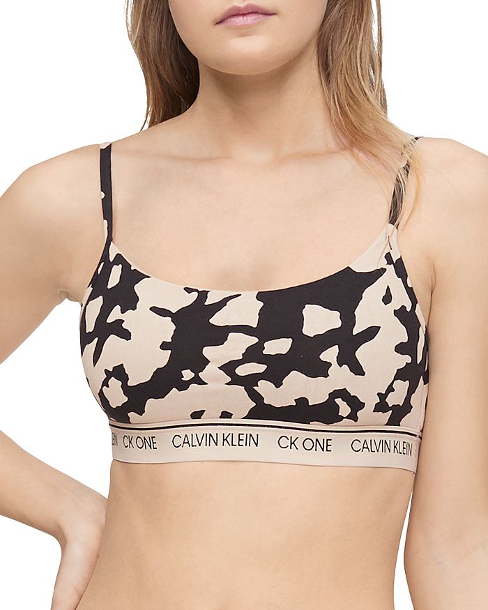 Calvin Klein Ck One Cotton Unlined Bralette Qf5727 In Cut Out Print
