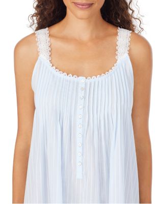 Cotton Dobby-Striped Chemise Nightgown
