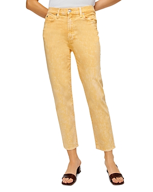 7 For All Mankind HIGH WAIST CROPPED STRAIGHT LEG JEANS IN MINERAL MARIGOLD