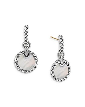 David Yurman - Sterling Silver DY Elements® Drop Earrings with Mother-of-Pearl & Diamonds