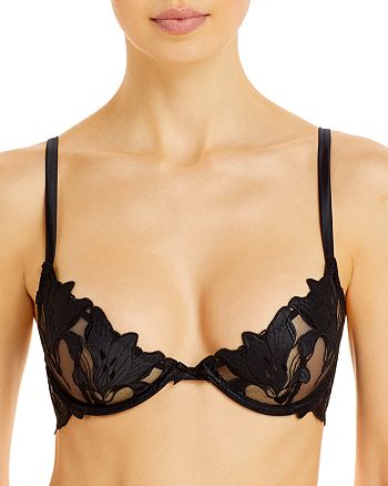 Fleur du Mal Lily Embroidery Plunge Demi Bra