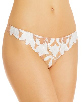 Fleur du Mal Lily Embroidered Hipster Thong