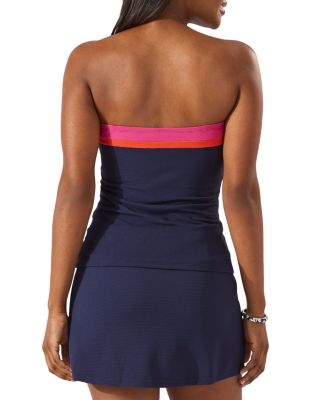 Island Cays Color Block Bandeau Tankini Top & Skort Swim Bottom