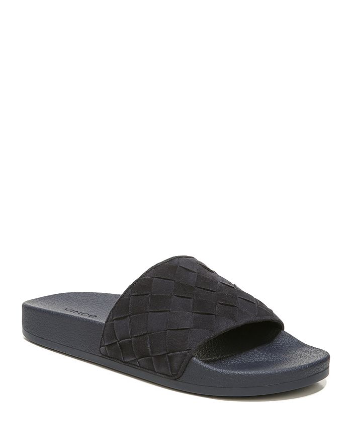 Vince Mens Watley 2 Slip On Slide Sandals Woven Suede Dark Smoke Size 10.5 Vince | Shoes | Nwt Vince Mens Watley Woven Suede Slide  main image 4
