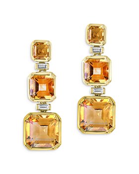 Bloomingdale's - Citrine & Diamond Drop Earrings in 14K Yellow Gold - 100% Exclusive