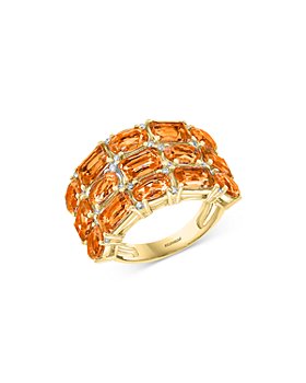 Bloomingdale's - Citrine & Diamond Multi Row Ring in 14K Yellow Gold - 100% Exclusive