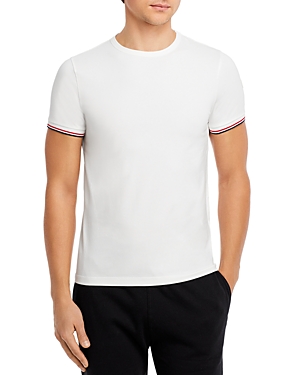 Moncler Stretch Cotton Crewneck Tee In Ivory