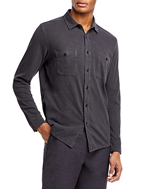 Faherty Seasons Regular Fit Long Sleeve Cotton Knit Button Down Shirt In Washed Black
