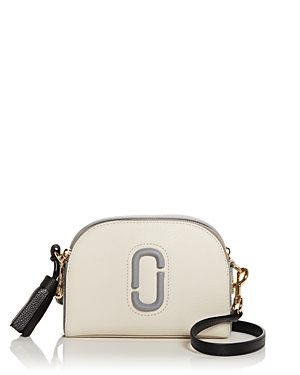 Marc Jacobs Shutter Leather Crossbody In Ivory Multi/gold