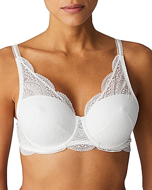 Shop Simone Perele Karma 3d Molded Lace Spacer Bra In Ivory