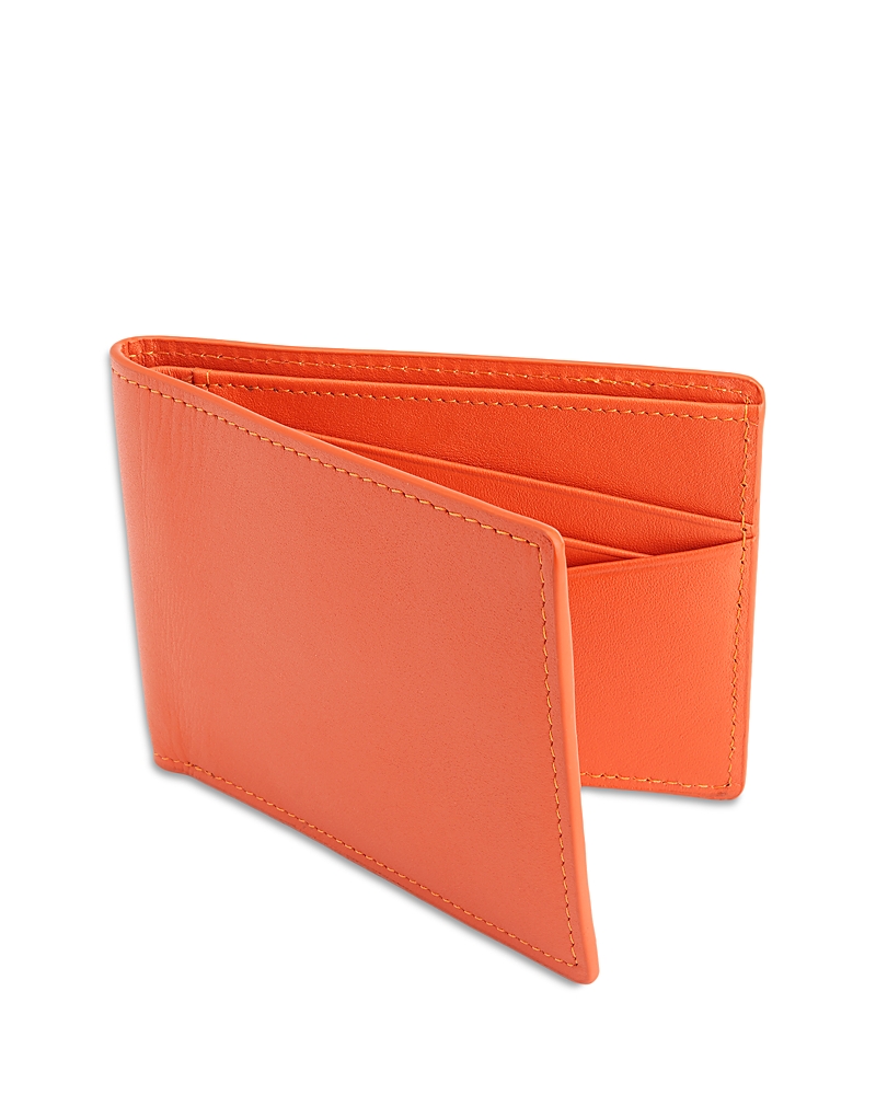 Royce New York Leather Rfid-blocking 100 Step Wallet In Orange