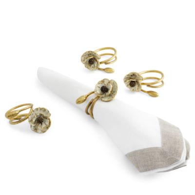 Michael Aram - Anemone Napkin Rings, Set of 4