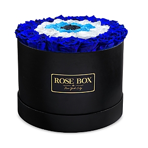 Rose Box Nyc Large Round Box With Evil Eye Of Roses In Black