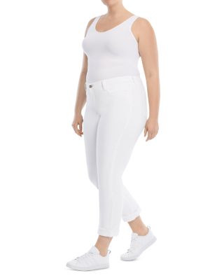 High Rise Ankle Straight Jeans in White