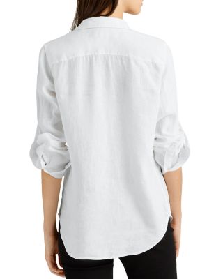 Linen Long Sleeve Collared Button Down Shirt, Regular & Petite