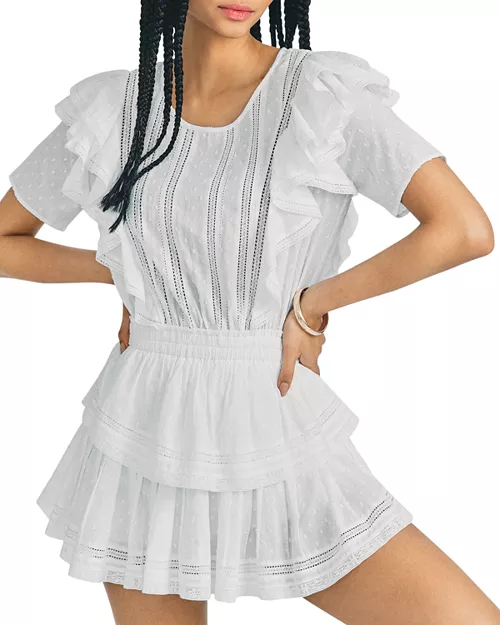 natasha short sleeve eyelet mini dress