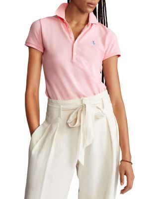 Polo Ralph Lauren Julie Slim Fit Five Button Polo Shirt In Pink
