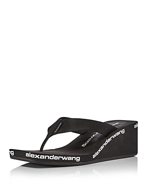 Shop Alexander Wang Women's Wedge Flip Flop Sandals In Black