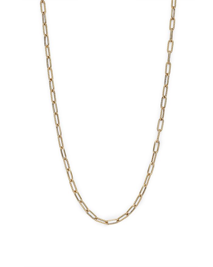 Roberto Coin 18K Yellow Gold Polished & Textured Paperclip Link Chain ...
