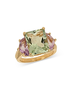 Bloomingdale's Prasiolite & Rose Amethyst Ring In 14k Yellow Gold - 100% Exclusive
