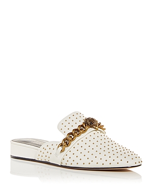 Kurt Geiger Womens White Chelsea Embellished Leather Mules 38 In White