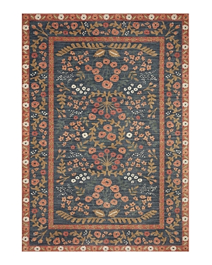 Rifle Paper Co Fiore Fio-01 Area Rug, 5' X 7'10 In Navy/rust