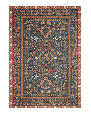 Rifle Paper Co . Fiore Fio-01 Area Rug, 7'10 X 10' In Navy/rust