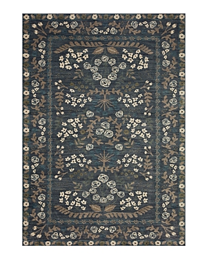 Rifle Paper Co Fiore Fio-01 Area Rug, 3'7 X 5'7 In Navy/gray