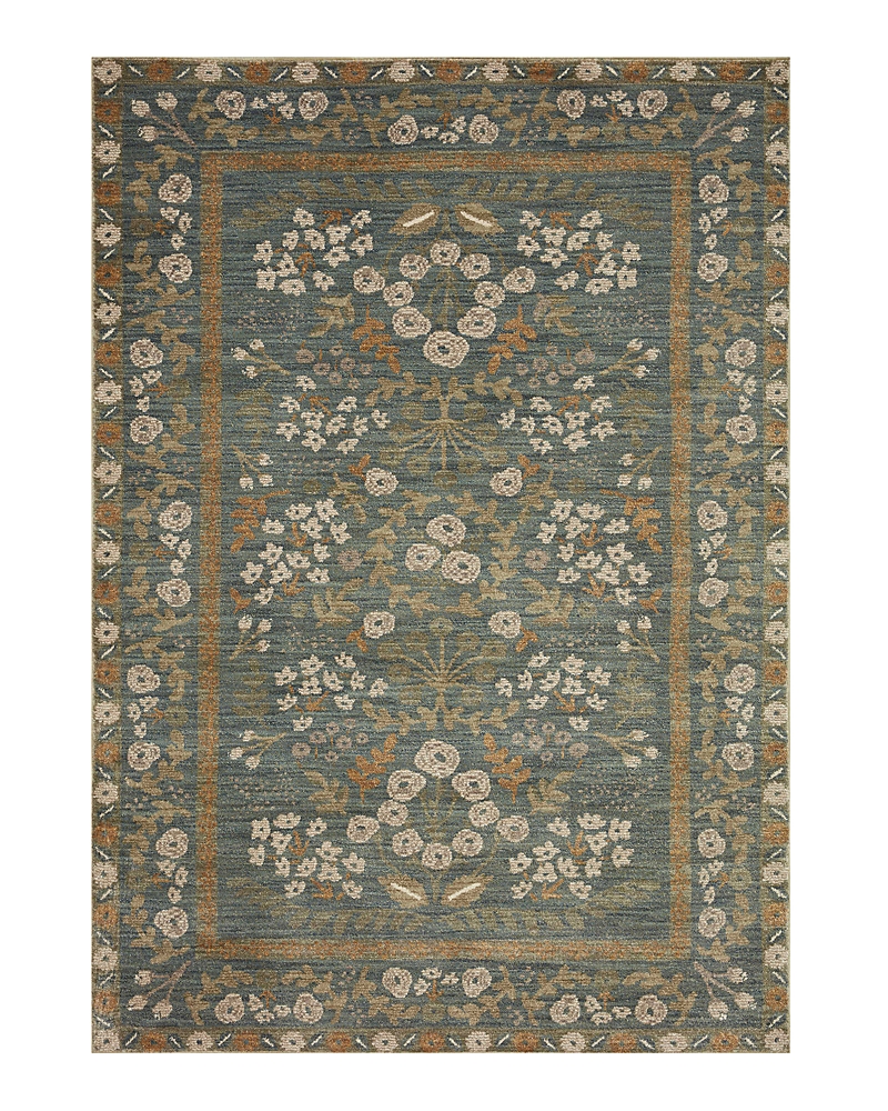 Rifle Paper Co . Fiore Fio-01 Area Rug, 5' X 7'10 In Slate/sage