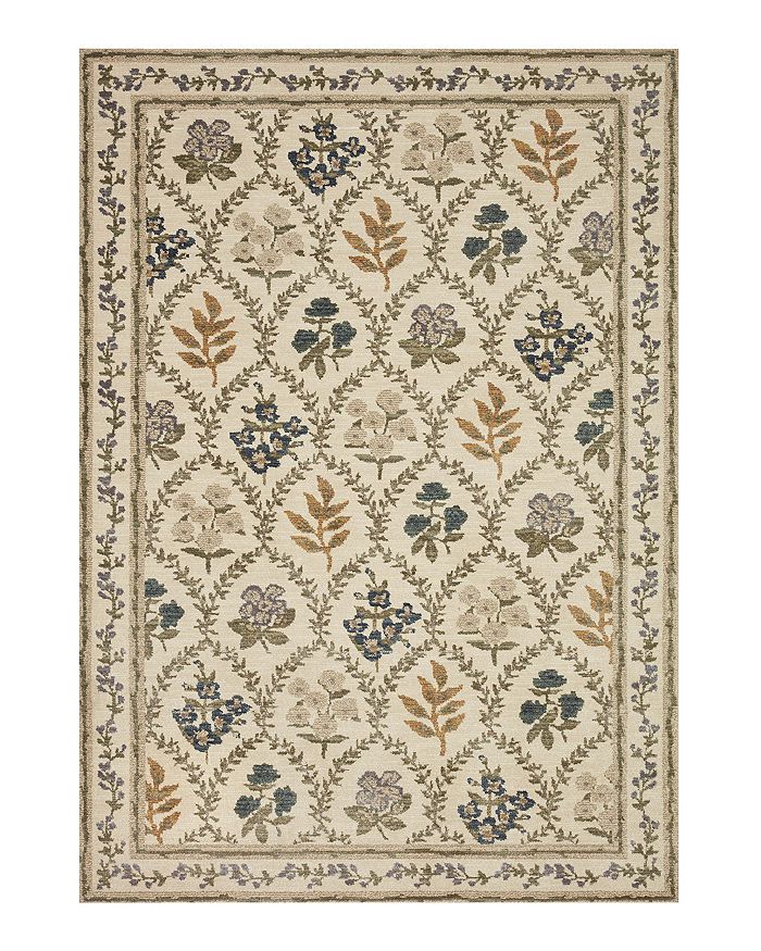 Rifle Paper Co Fiore Fio-04 Area Rug, 5' X 7'10 In Ivory