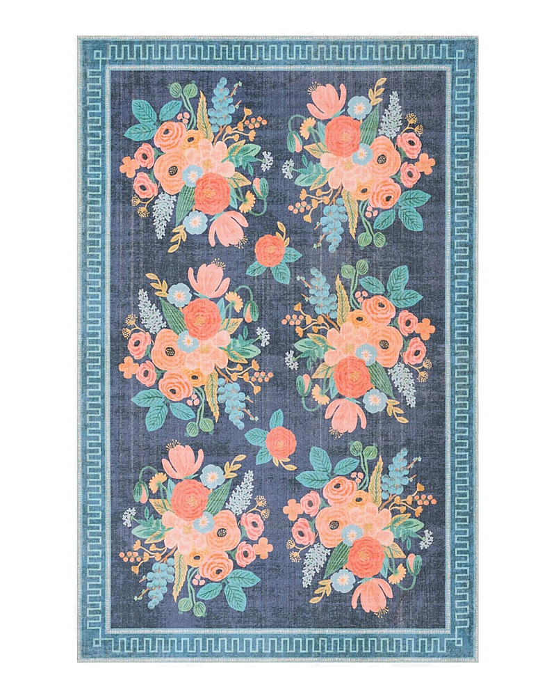 Rifle Paper Co . Jardin Jad-01 Area Rug, 5'4 X 7'6 In Black