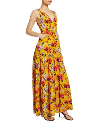 chinese dress ladies ALC Aries Pleated Maxi Dress in Mandarin Orange main image 0