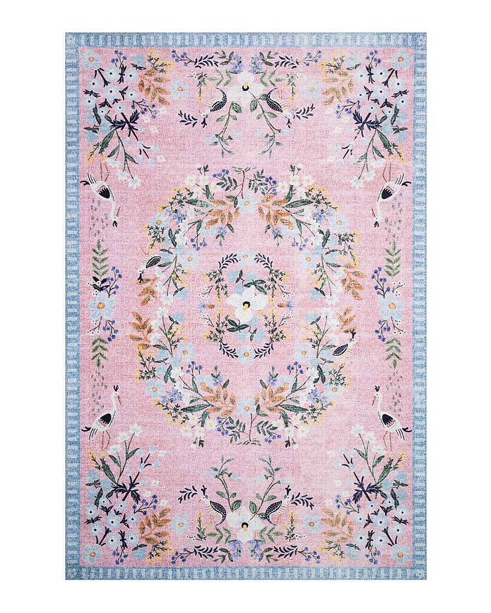 Rifle Paper Co Palais Pal-03 Area Rug, 3'9 X 5'9 In Rose/sky