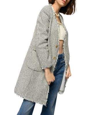 tweed frayed jacket