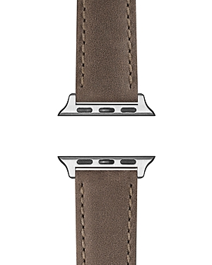 Shinola Outrigger Leather Strap For Apple Watch In Heather Grat