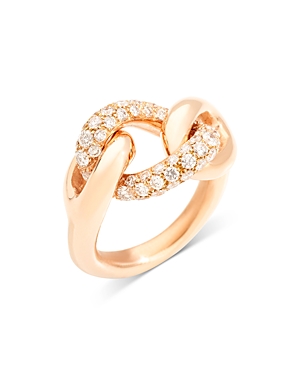 Shop Pomellato 18k Rose Gold Iconica Tango Diamond Link Ring