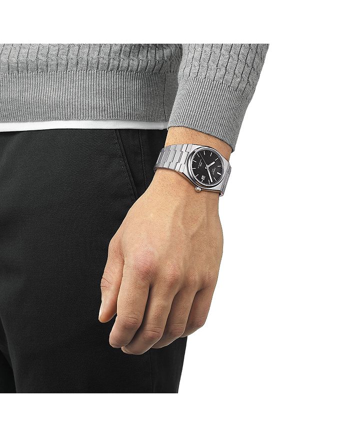 Shop Tissot Prx Powermatic 80 Watch, 40mm In Black/silver