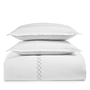 Sky Embroidered Percale Duvet Cover Set, Full/queen - 100% Exclusive In Reflection Grey