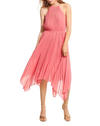 Michael kors georgette 2024 pleated halter dress