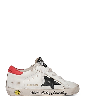 Golden Goose Deluxe Brand Unisex Super-star Low Top Trainers - Toddler, Little Kid In White/black