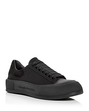 Alexander Mcqueen Black Deck Plimsoll Sneakers In Black