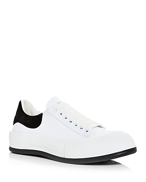 Alexander Mcqueen Deck Lace-up Plimsoll Sneakers In White Black