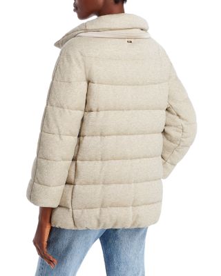 tan puffer coat womens