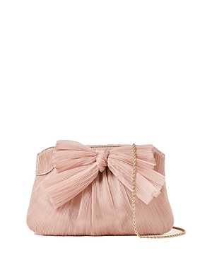 Loeffler Randall Rayne Small Pleated Bow Frame Clutch In Beauty/gold