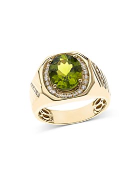 Bloomingdale's - Peridot & Diamond Men's Ring in 14K Yellow Gold - 100% Exclusive